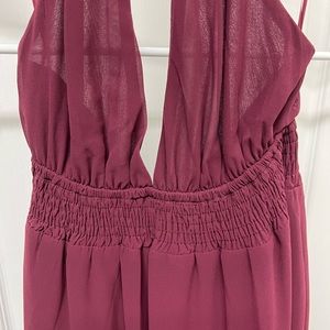 Tobi Burgundy Halter Dress